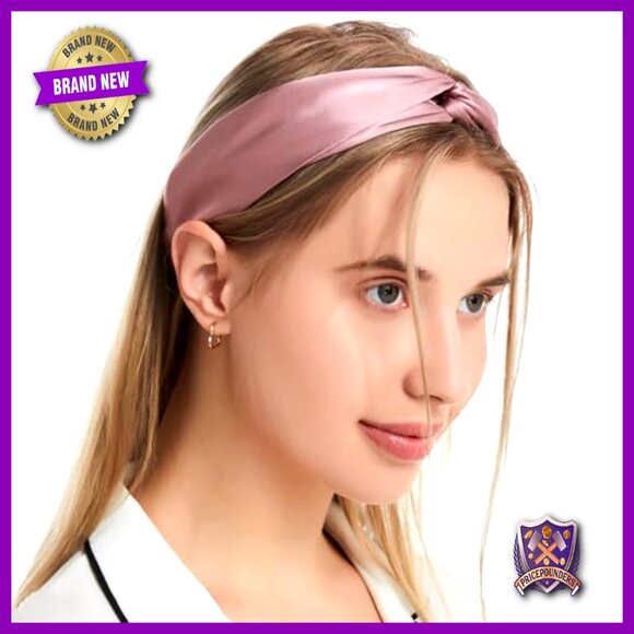 3-Pack 100% Mulberry Silk Headbands, Elastic Twisted Hair Wrap Turban